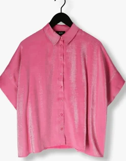 ALIX THE LABEL blouses ladies woven shine boxy blouse roze Hot