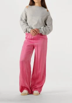 ALIX THE LABEL pantalon ladies woven shine wide leg pants roze