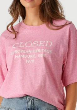 CLOSED t-shirt relaxed t shirt roze Discount
