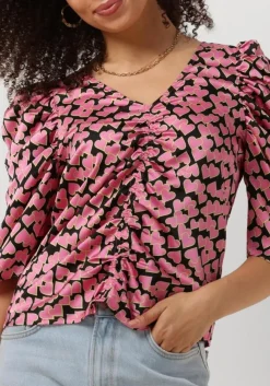 CO'COUTURE blouses flashy heart drape blouse roze Discount