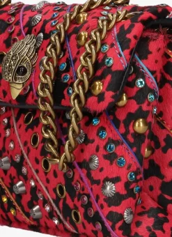 KURT GEIGER LONDON schoudertas leather mini kensington l roze