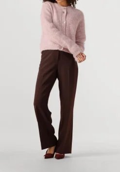 SECOND FEMALE vest andrea knit rib ls cardigan roze Outlet