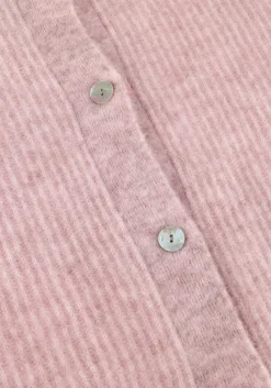 SECOND FEMALE vest andrea knit rib ls cardigan roze Outlet