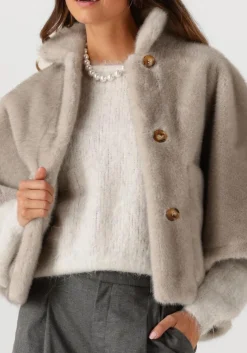 ALTER EGO faux fur jas lena taupe New