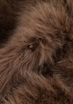 ALTER EGO taupe faux fur jas harper bruin