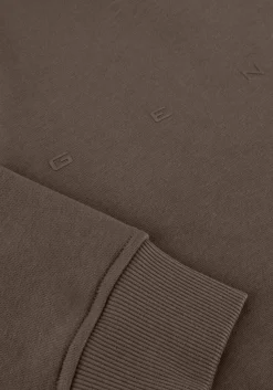 GENTI trui basic logo sweater taupe Outlet