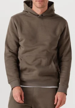 GENTI trui basic logo hoodie taupe Outlet