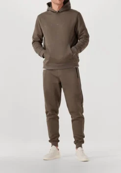 GENTI trui basic logo hoodie taupe Outlet