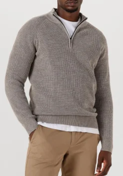 GENTILUOMO trui turtle zip taupe Hot