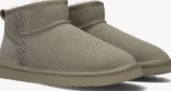 LINA LOCCHI vachtlaarzen extreme glitter low taupe Outlet