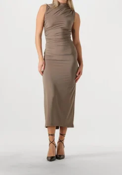 ROSEMUNDE maxi jurk billie sl long drape dress taupe Discount