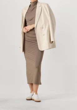 ROSEMUNDE maxi jurk billie sl long drape dress taupe Discount