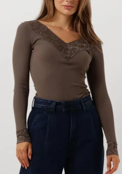 ROSEMUNDE top bernadine organic t-shirt lace taupe