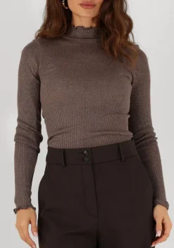 ROSEMUNDE top boston turtleneck w/ lurex taupe New
