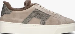 SANTONI lage sneakers sue glitter sneaker taupe Discount