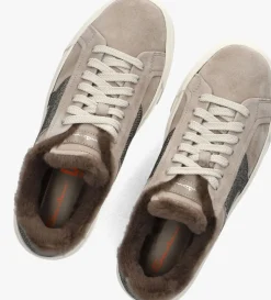 SANTONI lage sneakers sue glitter sneaker taupe Discount