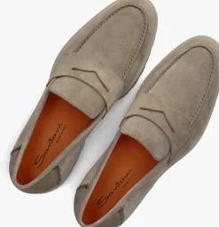 SANTONI loafers sue penny loafer gz taupe Online