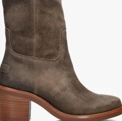 SHABBIES enkellaarsjes puk ankie taupe Outlet