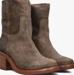 SHABBIES enkellaarsjes puk ankie taupe Outlet