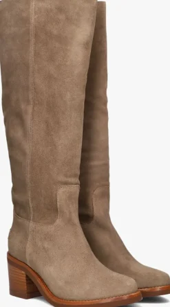 SHABBIES hoge laarzen puk tuba taupe Discount
