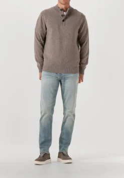 STEFANO LAURAN trui half zip l taupe