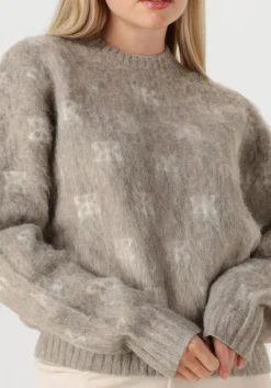 STUDIO AR trui alyssa brushed knit taupe Discount