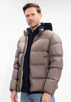 WOOLRICH gewatteerde jas cloud eagle jacket taupe Outlet