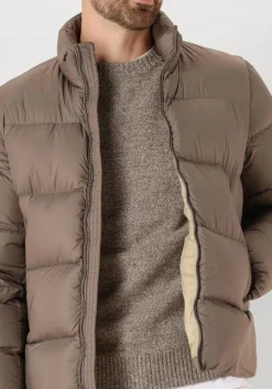 WOOLRICH gewatteerde jas cloud eagle jacket taupe Outlet