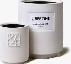 AUGUST & PIERS te geurkaarsen libertine 90gr - scented candle wit Best