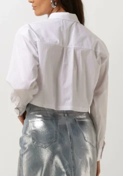 CO'COUTURE te blouses cotton crisp cropped shirt wit Clearance