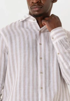 PROFUOMO te klassiek overhemd shirt x-cutaway linen wit Best