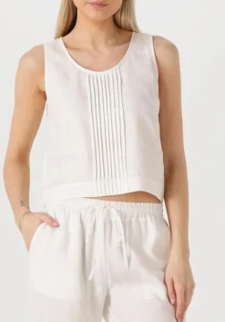 RESORT FINEST te top crop top linen wit Best