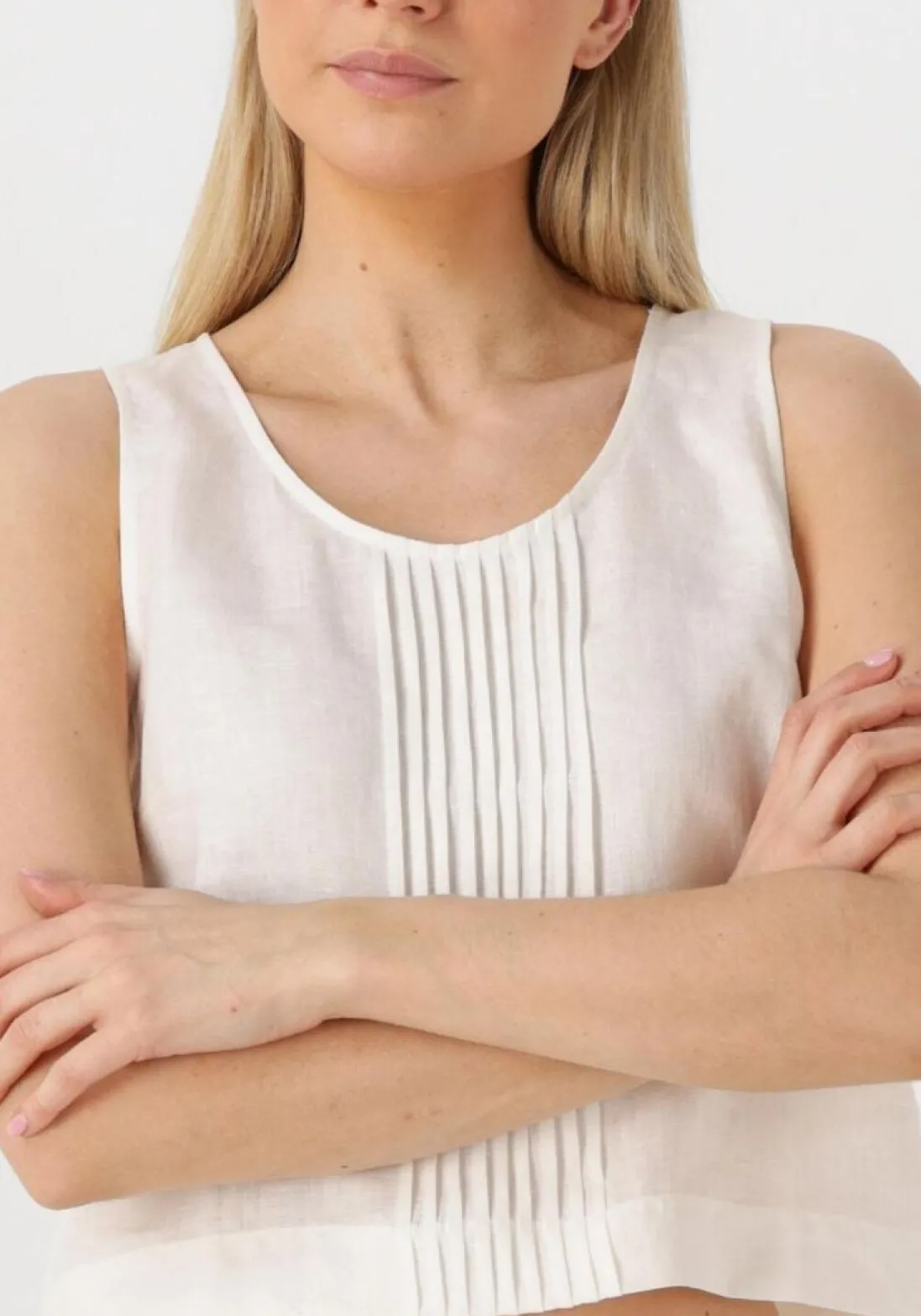 RESORT FINEST te top crop top linen wit Best