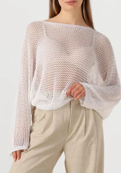 RESORT FINEST te trui crochet sweater wit
