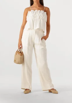 SECOND FEMALE te wijde broek lino troussers wit Sale