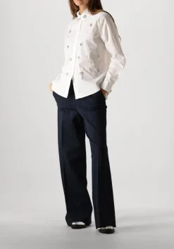 SUMMUM te blouses blouse crispy poplin diamants wit Discount