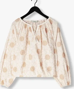 SUMMUM te blouses longsleeve top flower embroidery wit New