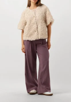 SUMMUM te gilet jacket faux fur wit