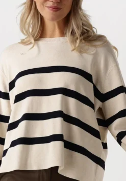 SUMMUM te trui striped sweater soft viscose polyamide knit wit New