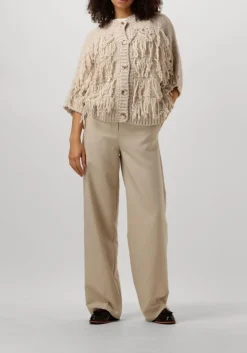 SUMMUM te vest cardigan 3/4 sleeve fringe knit wit Online