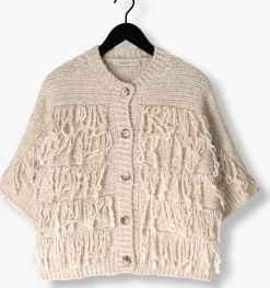 SUMMUM te vest cardigan 3/4 sleeve fringe knit wit Online