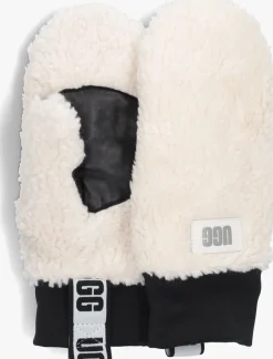 UGG te handschoenen sherpa mitten w logo tape wit Online