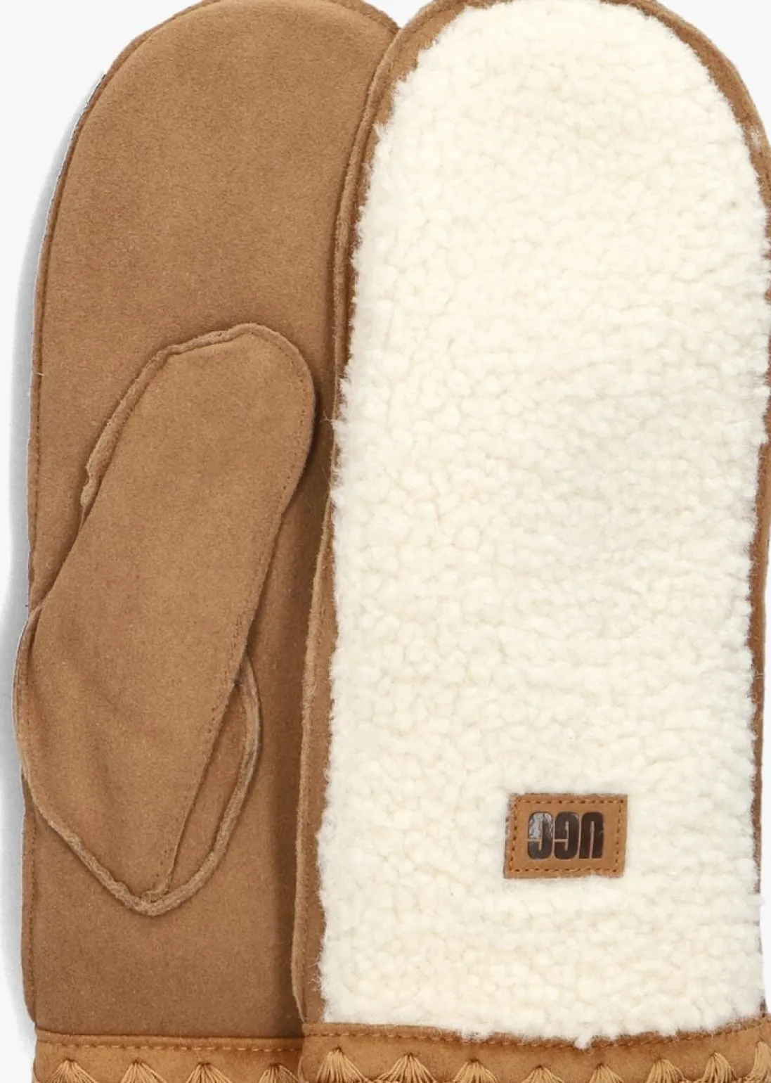 UGG te handschoenen fluff scalloped mitten wit Sale