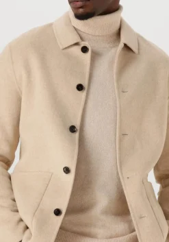 PROFUOMO overshirt overshirt wool button zand