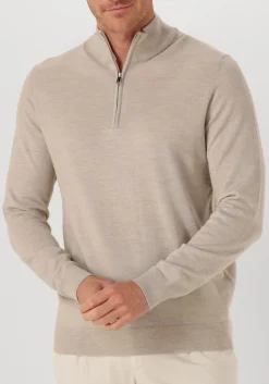 PROFUOMO trui pullover half zip merino zand Best