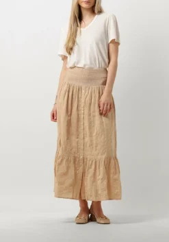 RUBY TUESDAY maxirok sali long skirt with smock waistband and full placket zand Online