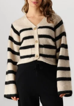 SECOND FEMALE vest ovalis knit wide sleeve cardigan zand Online