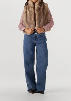 VANESSA BRUNO faux fur jas marcello vest zand Online