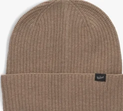 WOOLRICH muts knitted ribbed beanie zand