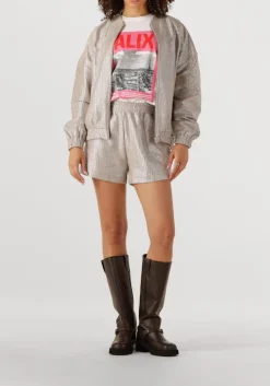ALIX THE LABEL en jack ladies woven foil jacket zilver Clearance